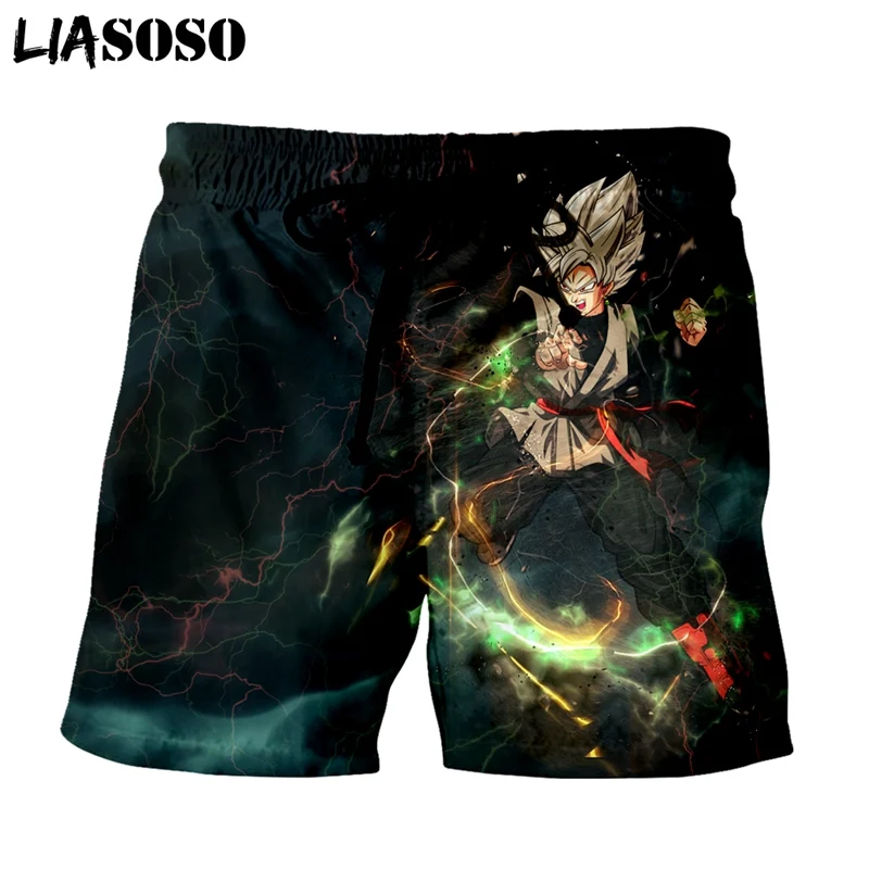 LIASOSO новые летние модные Для мужчин Для женщин шорты 3D с милым принтом аниме Dragon Ball Гоку пляжные Фитнес Повседневное унисекс свободные шорты A126-9