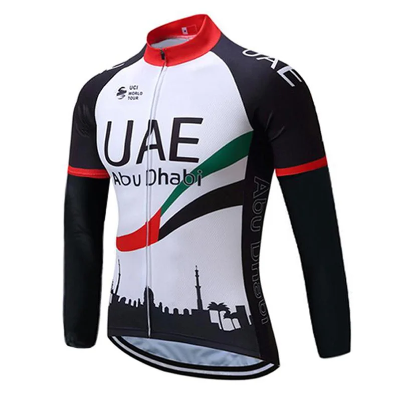 only jersey 04 Дышащий Велоспорт трикотажная велосипедная Одежда MTB с длинным рукавом рубашки с бретелями Штаны комплект UCI World Tour Для мужчин дорожный велосипед форма Y040305 - Цвет: only jersey 04