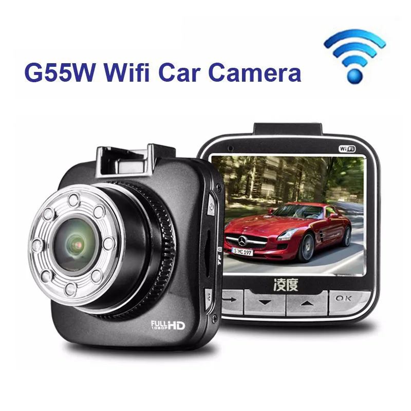 

Free Shipping!!G55W Wifi Car Camera Recorder Full HD 1080P 30fps 2.0" LCD with G-sensor IR Night Vision Support Wifi IOS Android