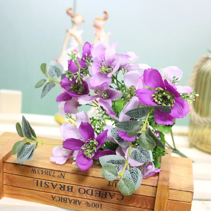 JAROWN Simulation Silk Rouge Flower Bouquet Artificial Faux Flowers For Wedding Decoration Home Decor Office Decoration JAROWN Simulation Silk Rouge Flower Bouquet Artificial Faux Flowers For Wedding Decoration Home Decor Office Decoration