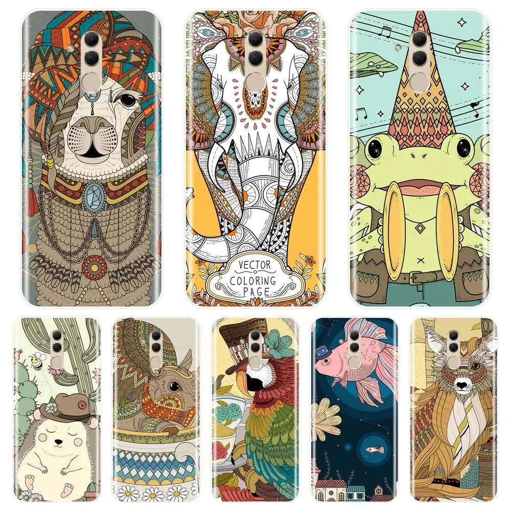 

Phone Case For Huawei Mate 7 8 9 10 20 Lite Silicone Soft Rabbit Elephant Fish Alpaca Fox Back Cover For Huawei Mate 9 10 20 Pro