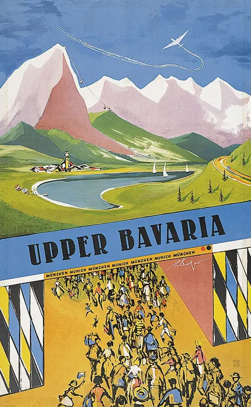 Германия туристические плакаты Predigtstuhlbahn Классическая Настенная Наклейка холст