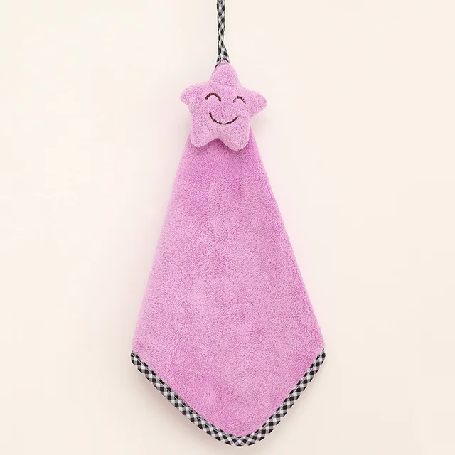 SINSNAN 1PC Microfiber Hand Towel Handkerchief Five pointed Star Smiley
