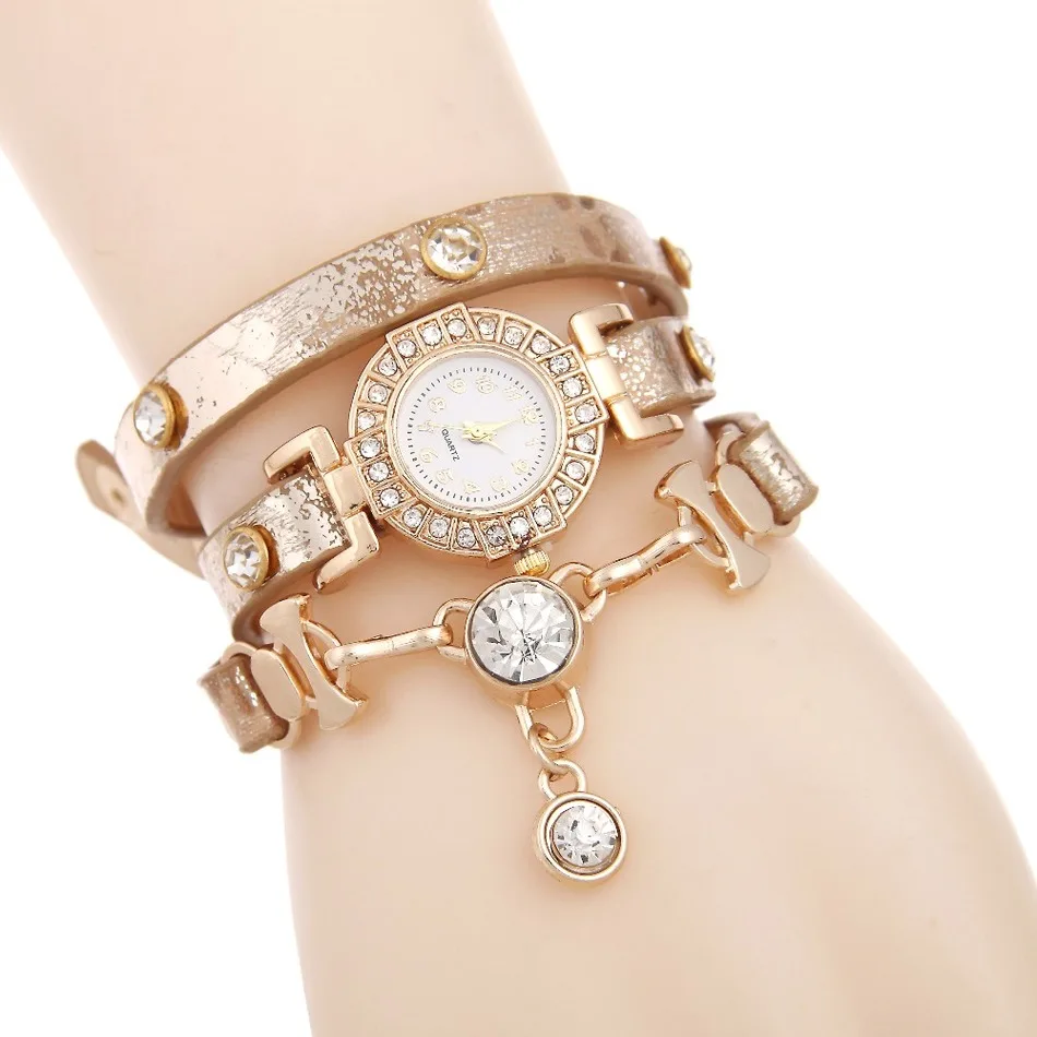 Sloggi bracelet digital for women big diamond pendant Winding quartz feminino punk rivet watch AC132 Sloggi bracelet digital for women big diamond pendant Winding quartz feminino punk rivet watch AC132