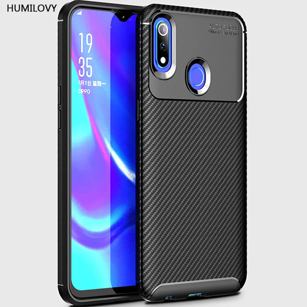 For OPPO Realme 3 Case Cover Carbon Fiber texture Shockproof Soft TPU Back Realme3 Fundas Capa |