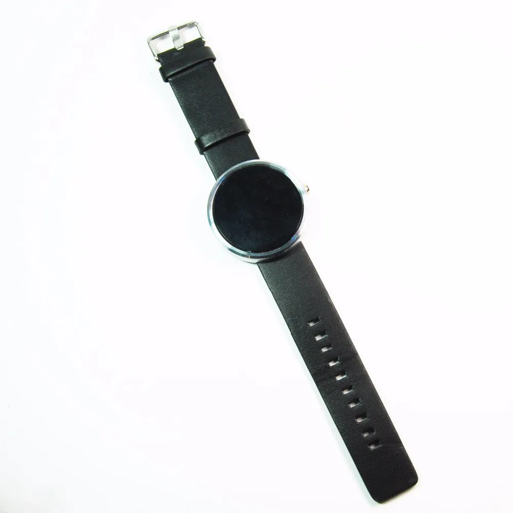 

22mm Brown / Black Strap Smooth Leather Watch Band Strap Replacement For Motorola MOTO 360 Smart Watch