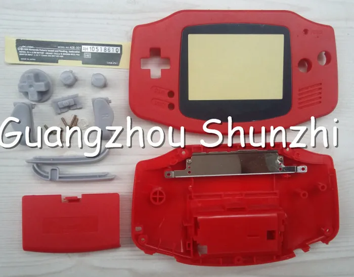 Full Set Housing Accessories for GBA Gameboy Advance Red Housing Case