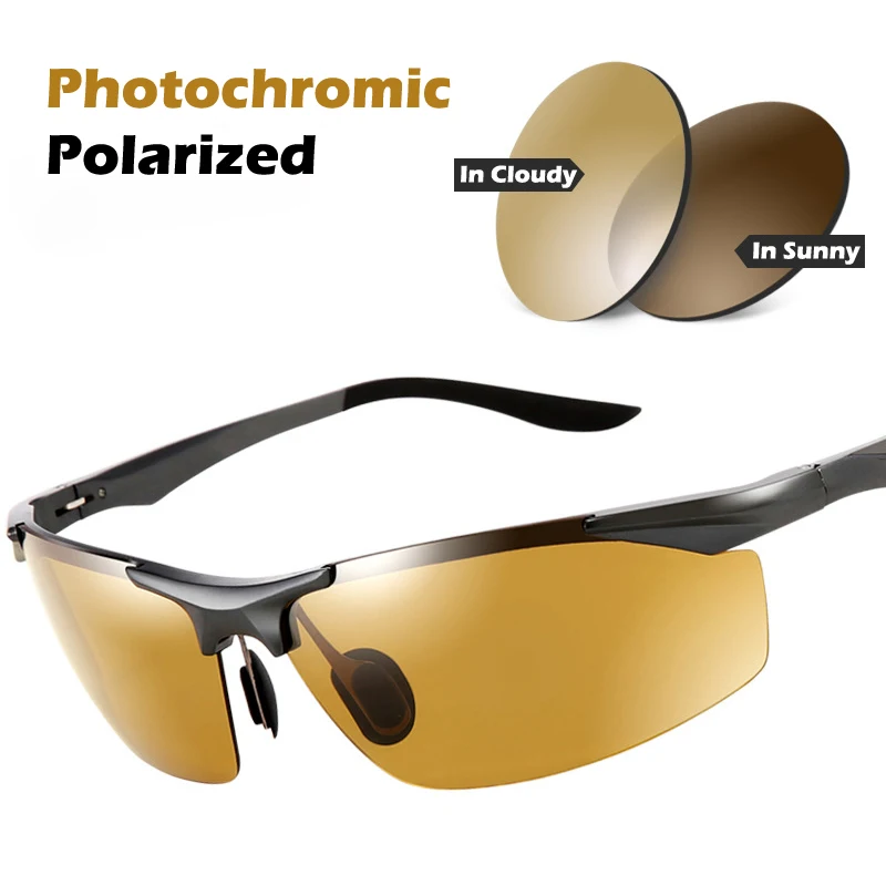 Лучшие Мужские День Ночь фотохромные поляризованные солнцезащитные очки для водителей мужские безопасные для езды на велосипеде вождения рыбалки UV400 Солнцезащитные очки