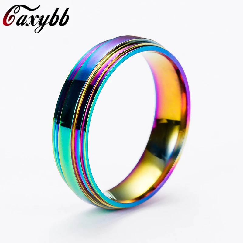 Высокое качество Радужное кольцо из нержавеющей стали для женщин/мужчин модные ювелирные изделия аксессуары