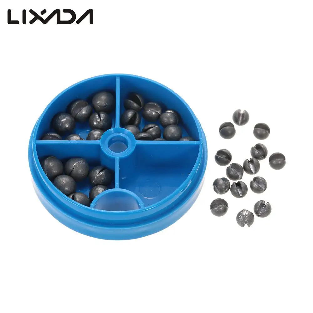 

0.6/1/1.5/1.8g Round Split Shot Lead Weight Pesca Fishing Tackle Tool Accessories Lead Drop Black Fishing Sinker Kits With Box