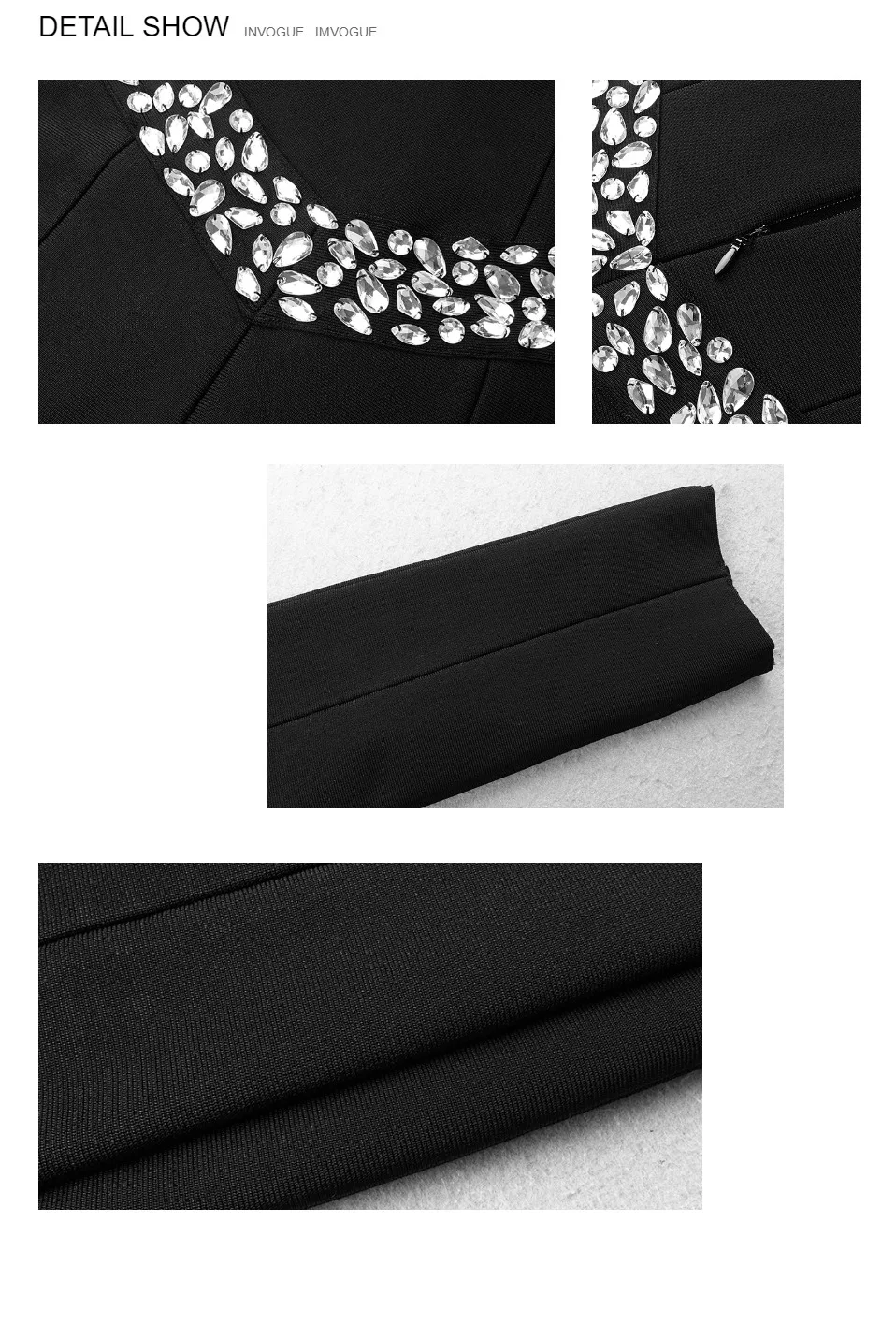 INVOGUE. IMVOGUE New Arrival Elegant Diamonds Design Sexy Off The Shoulder Backless Black Sleeveless Bodycon Tube Jumpsuit