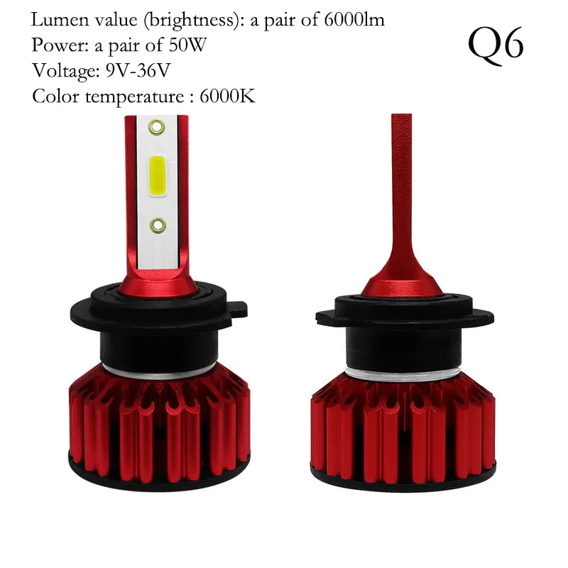 2 шт. 8000LM 36W фары для автомобилей головной светильник H7 H8 H11 светодиодный лампы H1 H4 HB2 светодиодный комплект фар 9005 HB3 9006 HB4 6000k светильник 12V светодиодный светильник