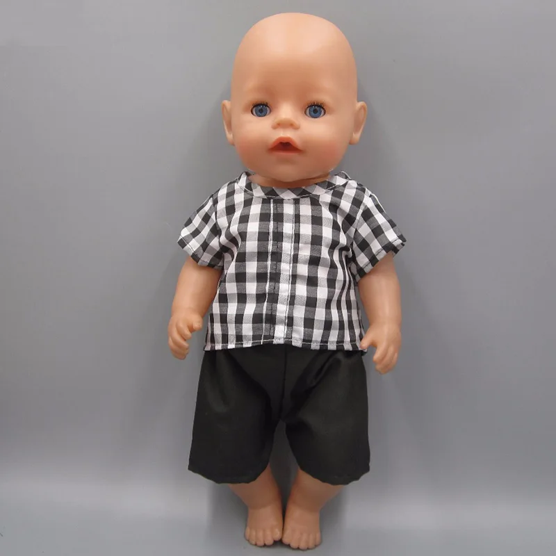 

Clothes for 43cm Born Doll Accessories Cartoon jumpsuit vest shorts