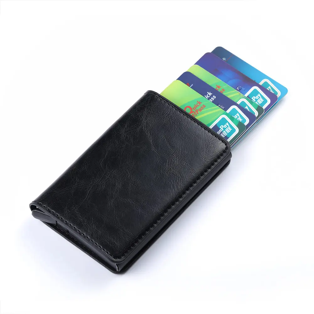 ZOVYVOL Автоматическая Silde алюминий ID наличные держатель для карт для мужчин бизнес RFID Блокировка бумажник с протекторами для банковских карт