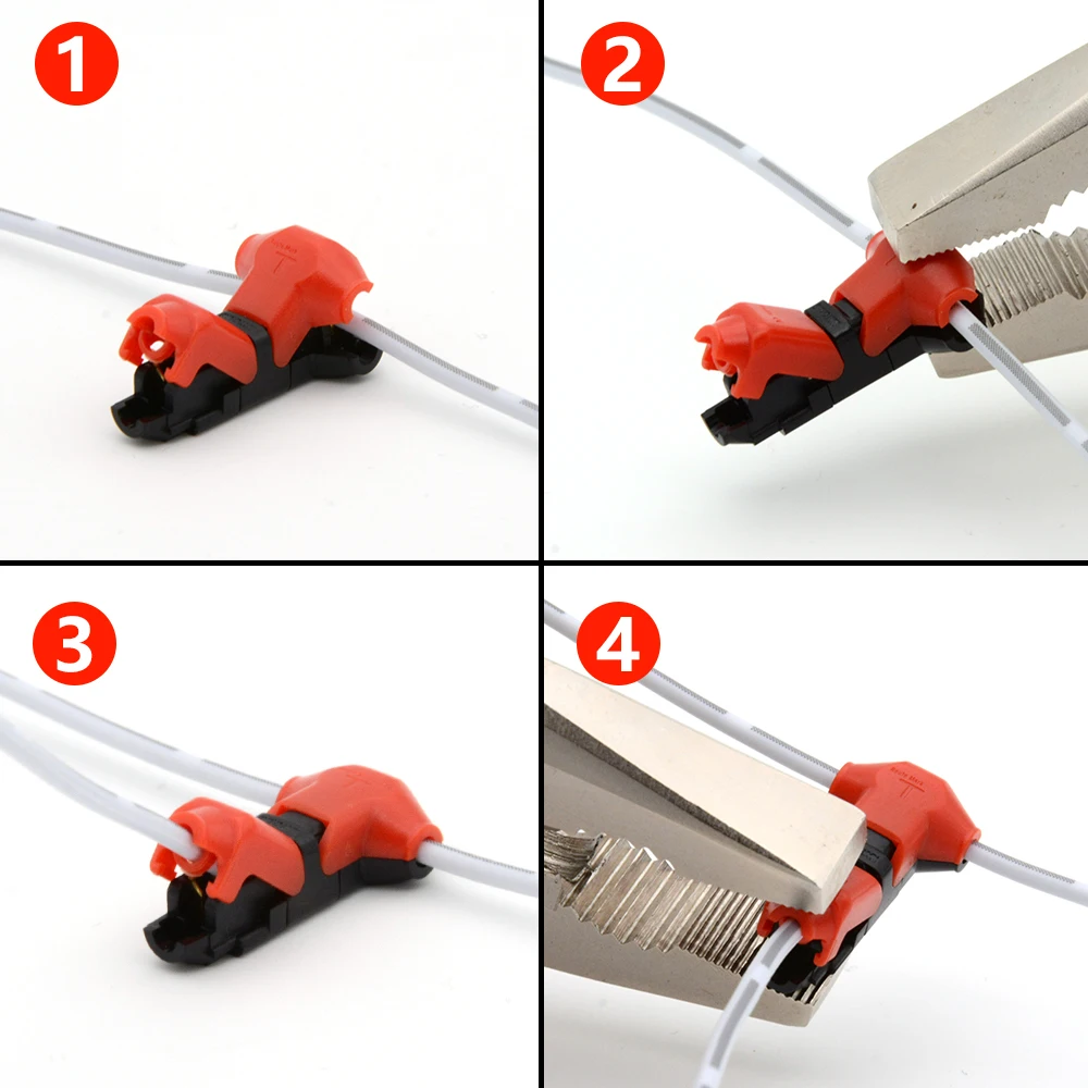 Электрический светодиодный соединительные разъёмы для проводов для 16AWG 18AWG без полосатая проволока ОБЖИМНАЯ советы кабельных наконечников обуви шотландский замок быстрое соединение