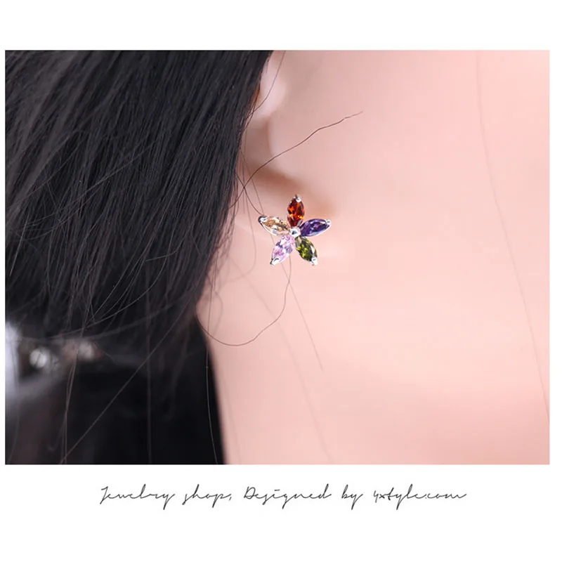 

Zircon earnail, blue Rhinestone, titanium needle, earnail, 6mm drill, wholesale link, ladies' earrings, Europe and America.