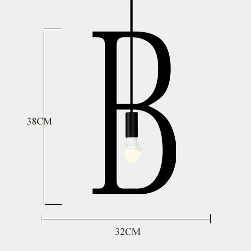 Aqumotic подвесной светильник-люстра из кованого железа для спальни, черный бар, железный светильник с буквами, 1 шт., индивидуальный художественный светильник s Cool One Letter
