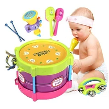 5 шт./лот, детский концертный барабан для малышей, Маракас, саксофон, свисток, Набор детских обучающих игрушек