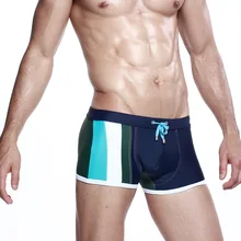Пикантные купальники для малышек для мужчин Лидер продаж красочные лоскутное плавки лоскутное нейлон Трусы боксеры с заниженной талией