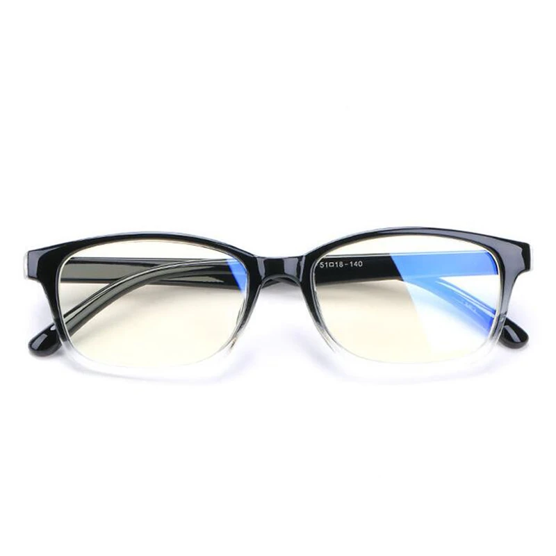 Анти-синий светильник для женщин и мужчин, очки для близорукости с градусом, Модный ПК синий светильник, блокирующие близорукие очки-1,0-1,5-2,0-4,0 - Цвет оправы: transparent black 0