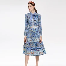 RED ROOSAROSEE High Quality European Style Wind Spring Summer New 2018 Female Long Sleeved Blouse Half