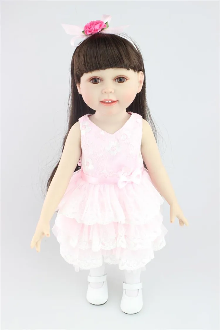 Кукла Reborn girl 45 см полное виниловое тело розовые куклы принцессы reborn игрушки для детей подарок игровой дом игрушки
