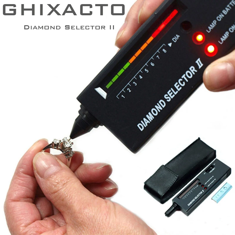 

GHIXACTO Professional High Accuracy Diamond Tester Gemstone Gem Selector Jewelry Watcher Tool LED Diamond Indicator Test Pen