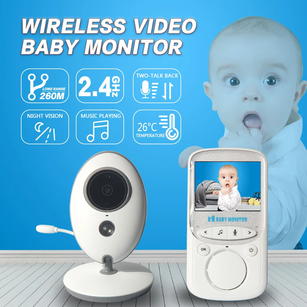 

INQMEGA Wireless LCD Audio Video Baby Monitor Radio IR 24 hours Music Intercom Portable Baby Camera Baby Walkie Talkie Babysitt