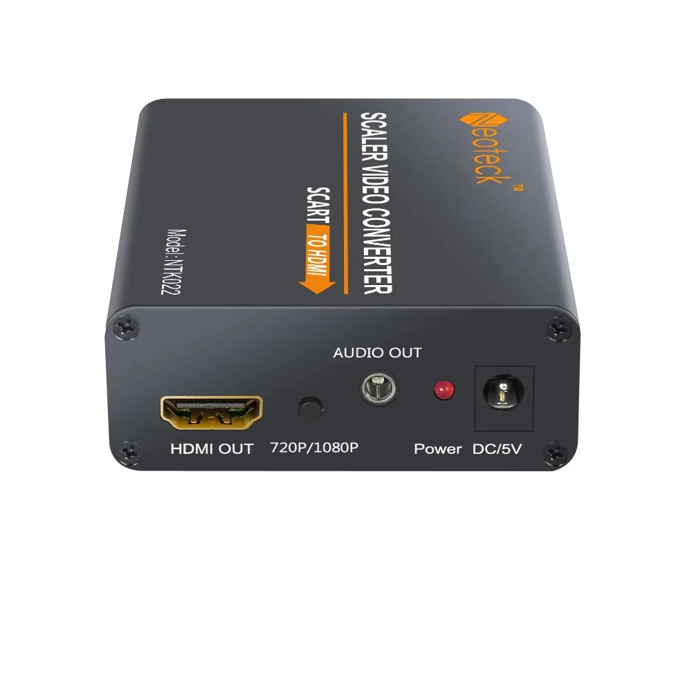  Neoteck Aluminum SCART To HDMI Converter 1080P HDMI Adapter With 3.5mm Headphone Stereo Audio Video