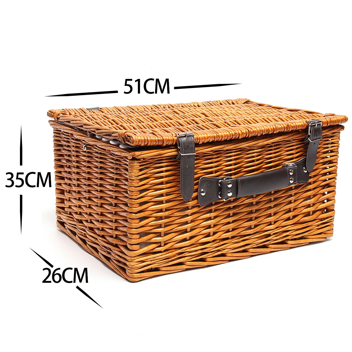 Juego de cesta de mimbre para comida de Picnic de 4 personas para viaje al aire libre con tapete de Picnic/juego de vajilla para Camping accesorios para fiestas de Picnic