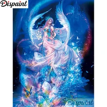Dispaint Алмазная картина "Ангел красоты цветок" вышивка крестом на заказ фото алмаз, вышивка квадратными круглыми настенный Декор для дома A25840