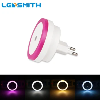 

Round Light Sensor Control LED Creative Night Light EU Plug AC110-220V Colorful Wall Light Round Night Light for Bedroom