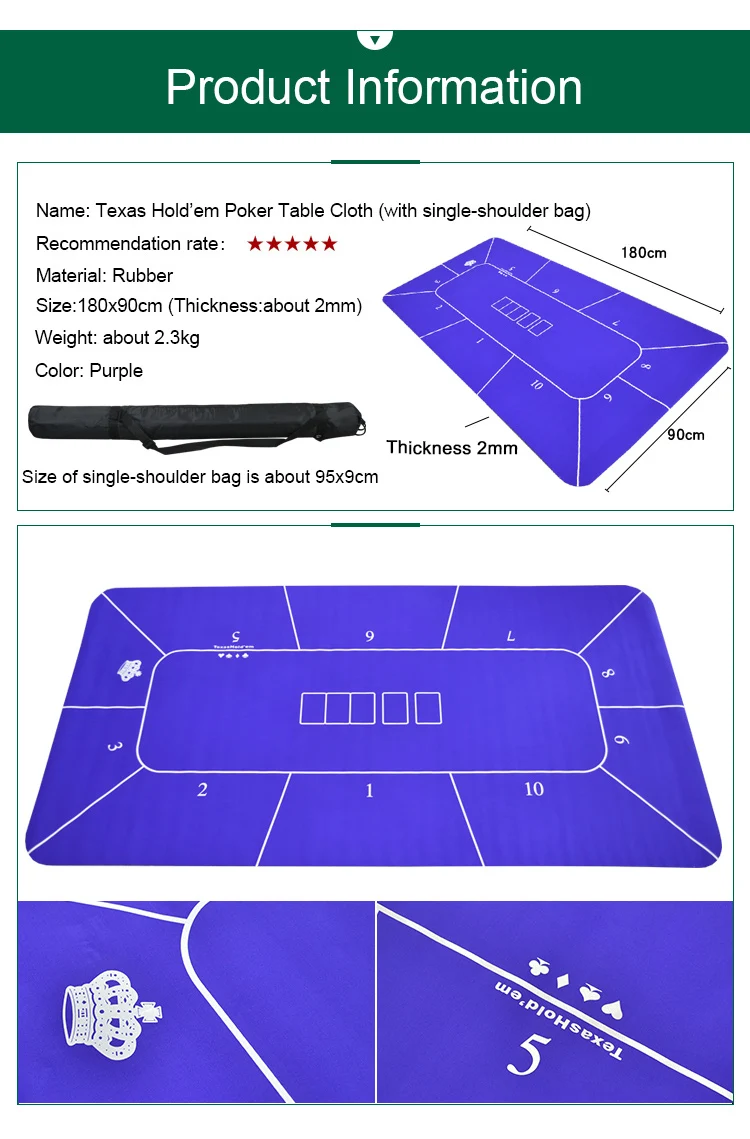 180*90 см Высокое качество казино Техасский Холдем фиолетовый покер стол Тканевый Резиновый квадратный стол коврик доска игра ткань с 10 игроков