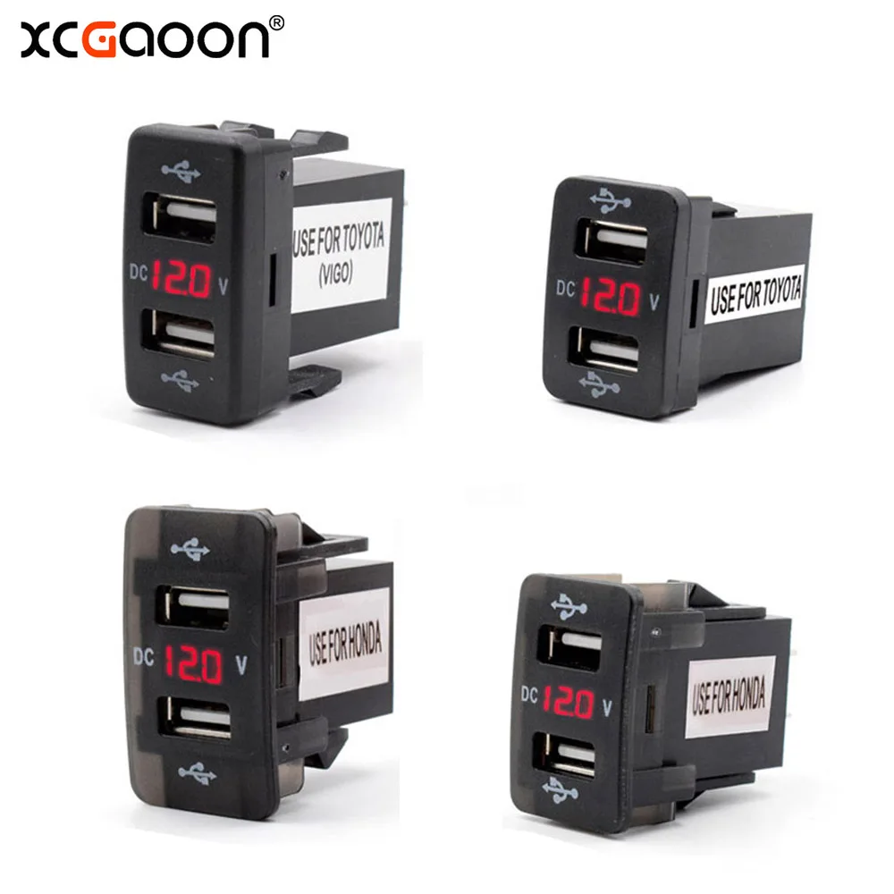 XCGaoon Специальный 5 в 4.2A двойной USB интерфейс разъем Переходник USB для зарядки в машине со светодиодный вольтметр для TOYOTA/HONDA, DC-DC конвертер