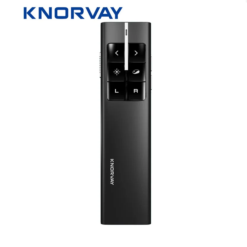 

KNORVAY Rechargeable Wireless Presenter Laser Pointer Air Mouse Presenter 2.4GHz PPT USB Remote Control for Multi Media Devices