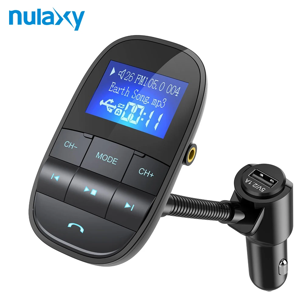 

Nulaxy Car MP3 Player Wireless In-Car Bluetooth FM Transmitter Hands-free Car Kit Radio Modulator USB Car Charger LCD Display
