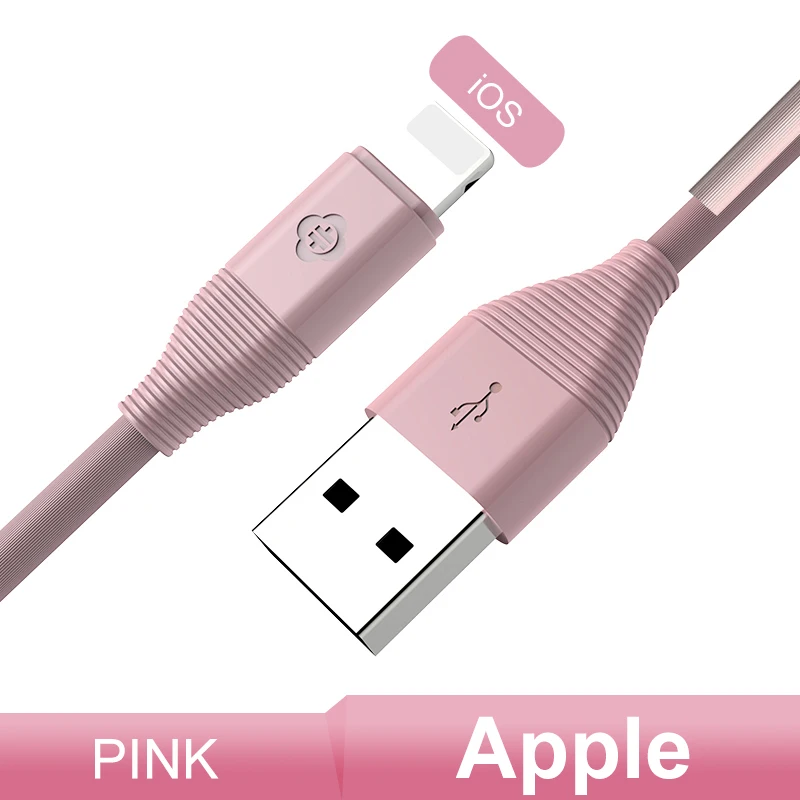 TOTU USB кабель для iPhone XS Max XR X 8 Быстрая зарядка зарядное устройство USB-C Шнур Micro usb type C кабель для Android мобильного телефона - Цвет: Pink for iPhone