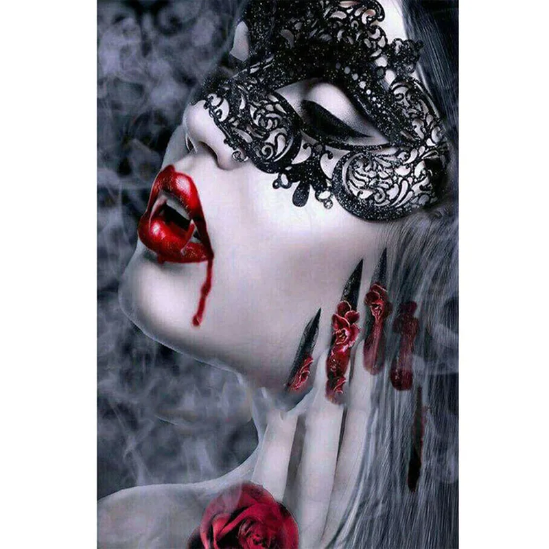 Diy Diamond Painting Cross Stitch  Vampire Woman  Pattern Mosaic Crystal Needlework 5D full Square Diamond Embroidery beaded