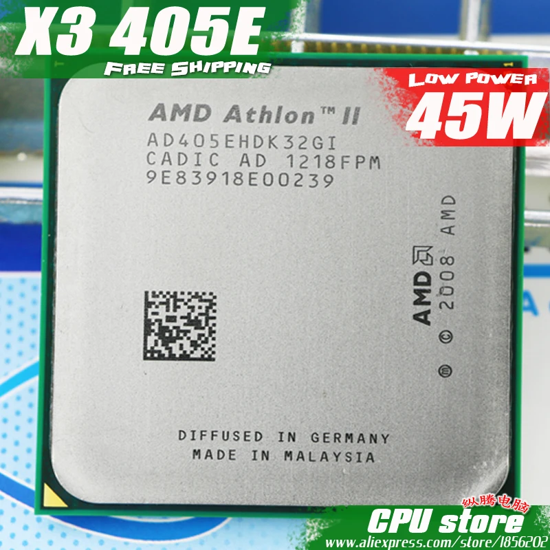 Процессор AMD Athlon II X3 405E Процессор четырехъядерный(2,3 ГГц/L2 2 м/45 Вт/2000 ГГц) разъем am3 am2+ 938 pin X3 400e