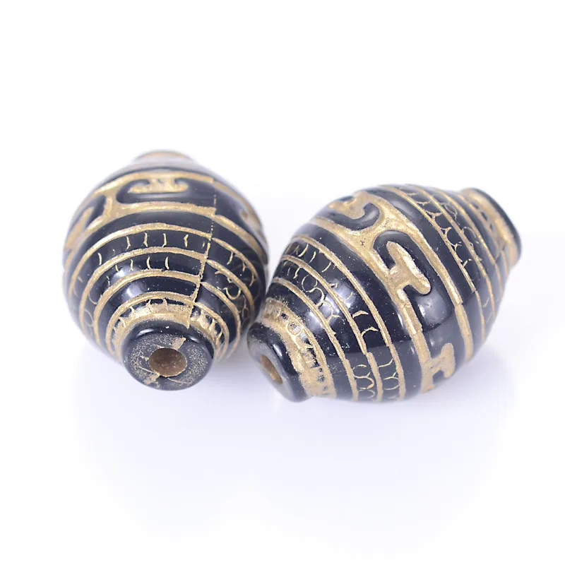 

Wholesale 15x21mm Acrylic Patterned Oval Shape Plastic Antique Design Beads For Diy Jewelry Making Accessories