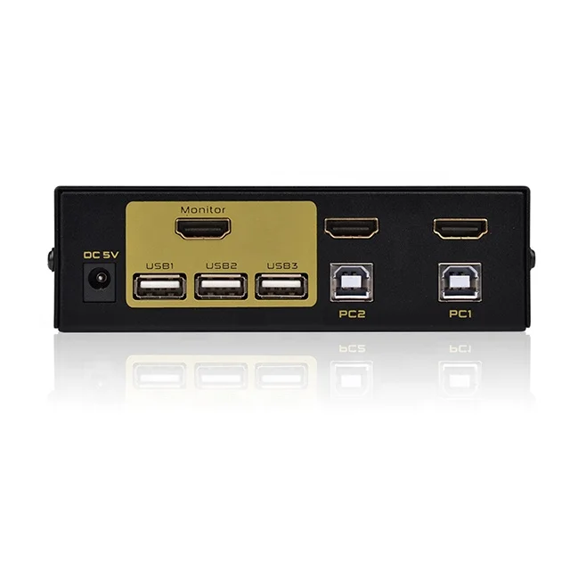  HDMI switch KVM Switch 2 Port without hdmi Cables PC Monitor Keyboard Mouse Switcher Supports Auto 