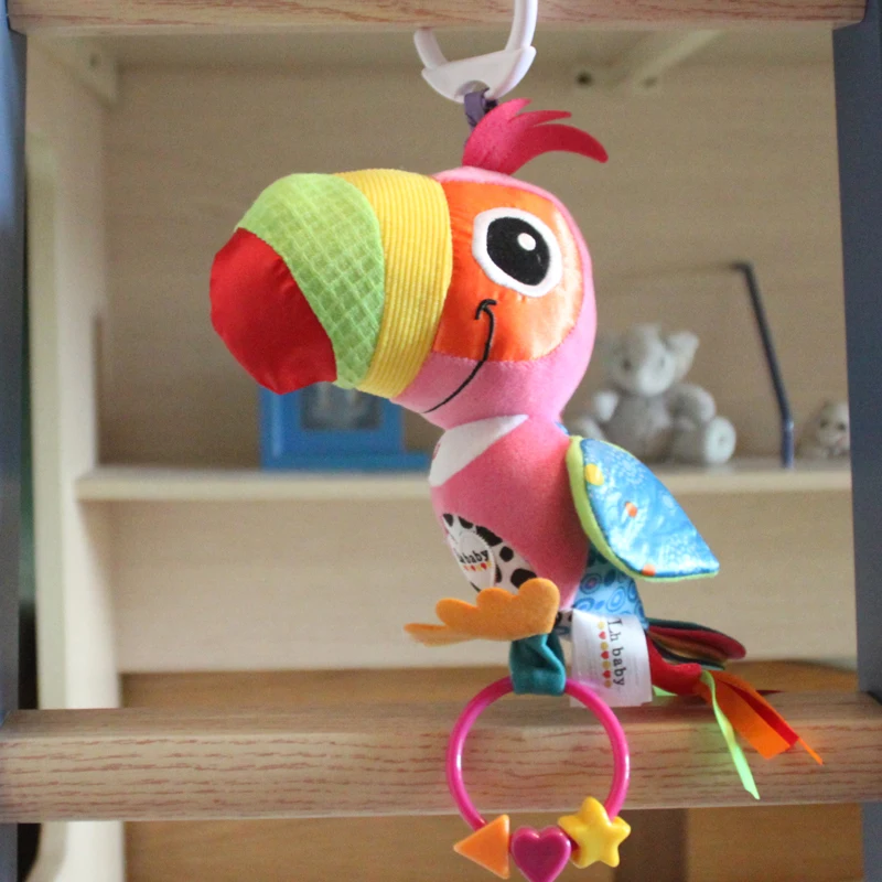 Educacionais do Bebê do Bebê Papagaio de Pelúcia Brinquedos para Bebe Carrinho de Bebê Brinquedos Chocalhos Mobiles Brinquedos da Criança Pelucia Bebe Brinquedos 2 baby rattle