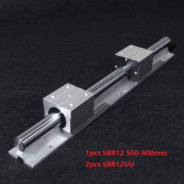 1 шт. SBR12 L 500mm/600 мм/700 мм/800 мм/900 мм опорная рельсовая линейная направляющая + 2 SBR12UU