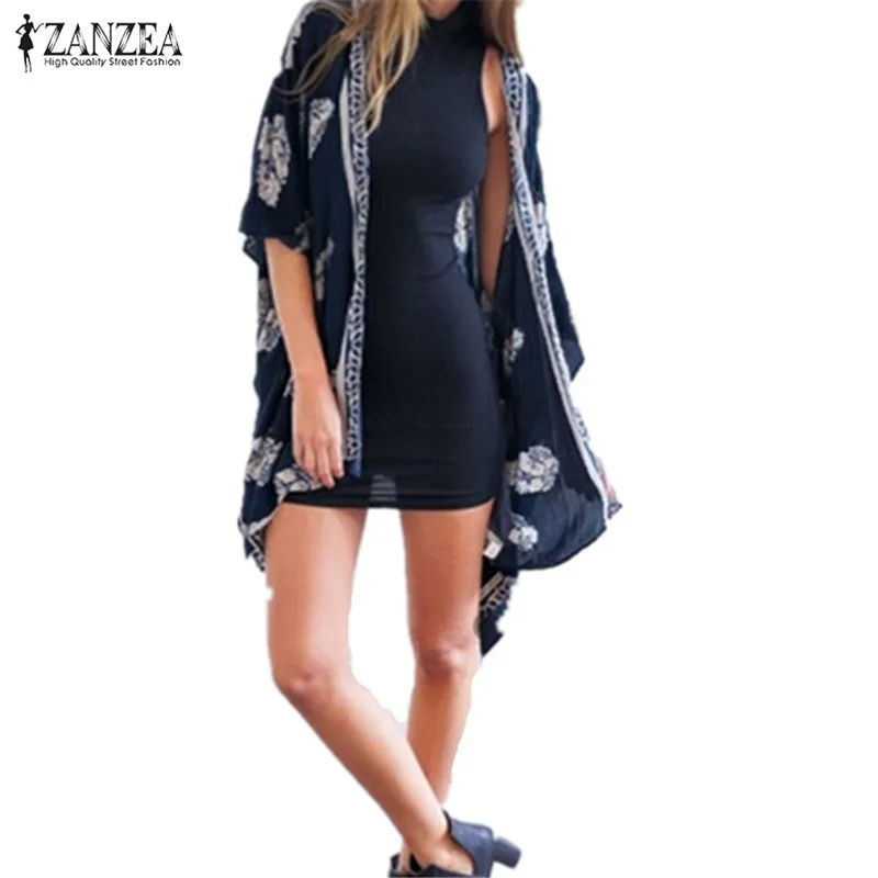 

New Zanzea Summer Style Blusas 2019 Women Casual Loose Batwing Sleeve Blouse Tops Print Kimono Cardigan Plus Size S-4XL