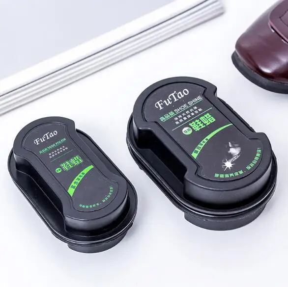 1pcs Multifunctional Double-Faced Shoe Polish Colorless Light Shoes Rub Leather Care Oil Sponge Shoe Wax Black Shoes Brush
