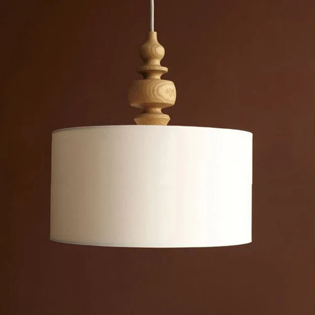 Modern Pendant Light Simple Fabric Drum Lamp Nordic Round Modern Pendant Light Simple Fabric Drum Lamp Nordic Round Lights Wood Art Bed