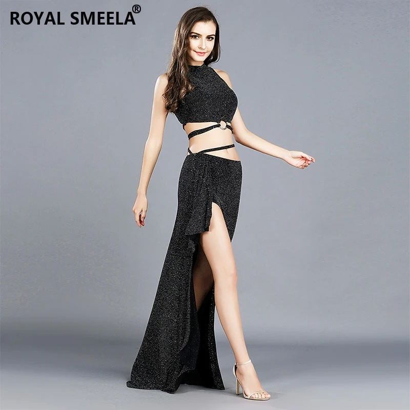 Irregularity special metal woven fabric exquisite flash high elasticity sexy backless belly dance dress performance costume suit