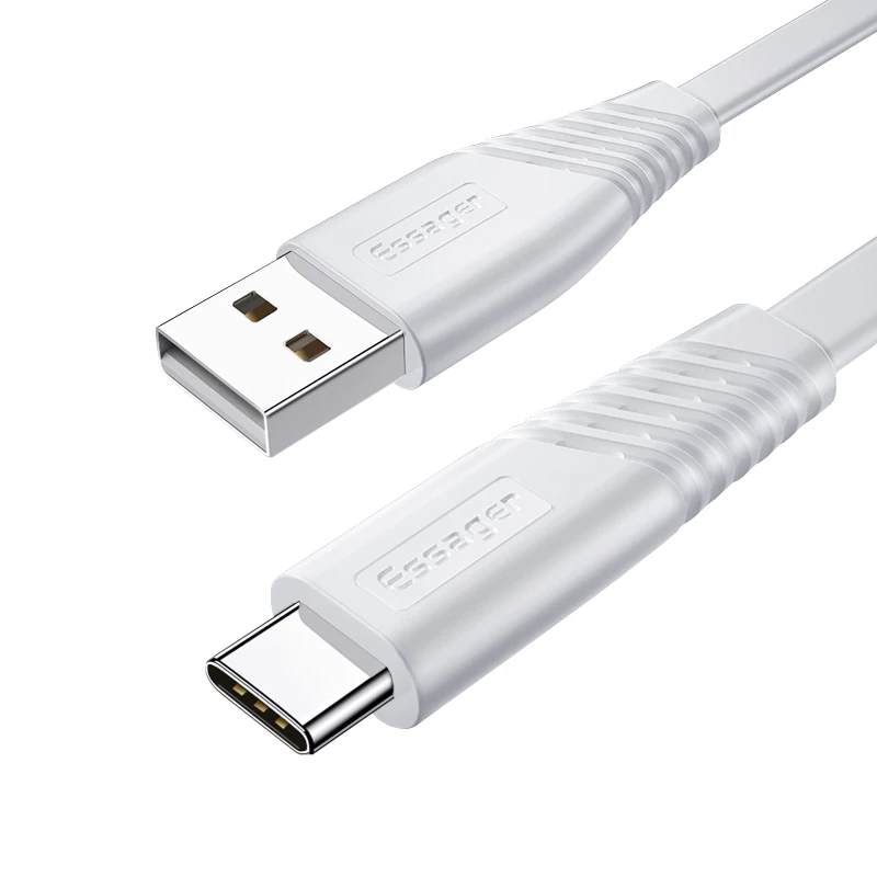 Кабель Essager usb type-C для samsung Xiaomi Redmi Note 8 7 K20 OnePlus 7 Pro провод для быстрой зарядки кабель USBC type-c USB-C зарядное устройство - Цвет: White