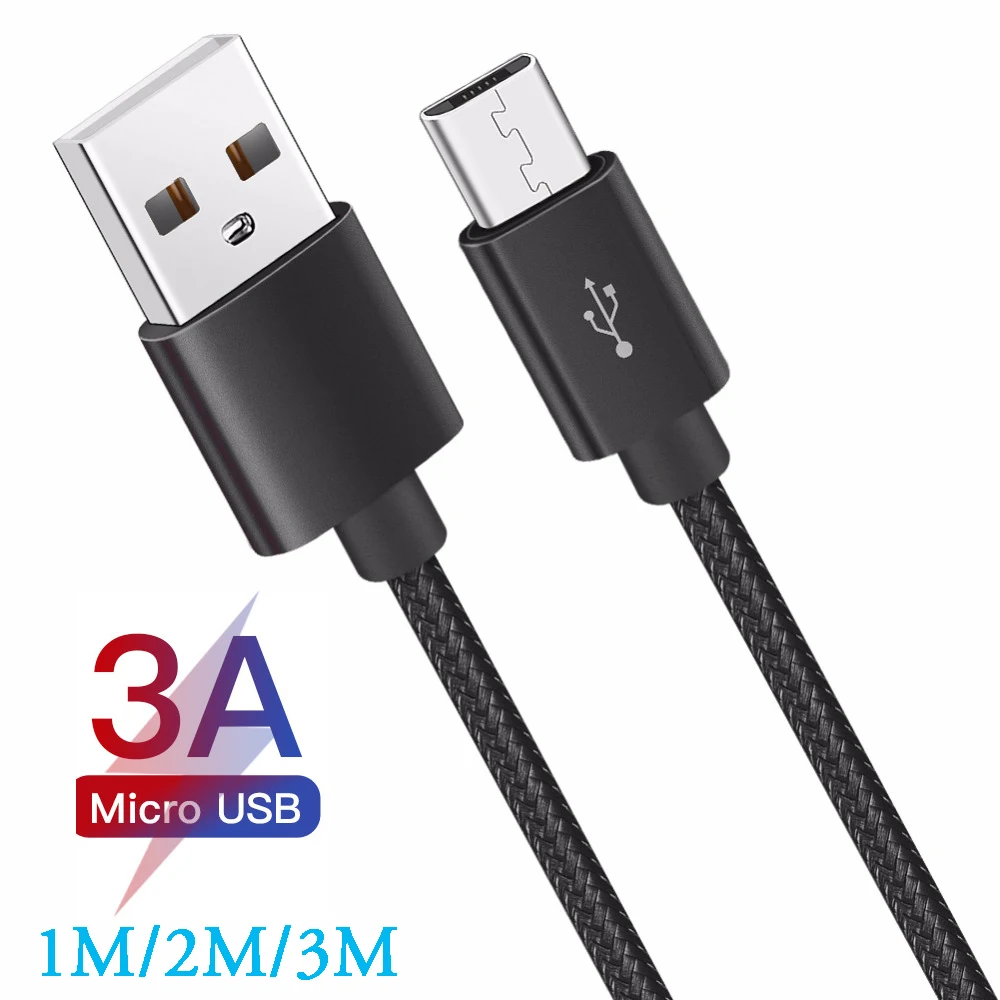 

Micro USB Cable Fast Charger Wire Mobile Phone Data Micro 3A Alloy Nylon Charging USB Cable for Xiaomi Samsung Android Microusb