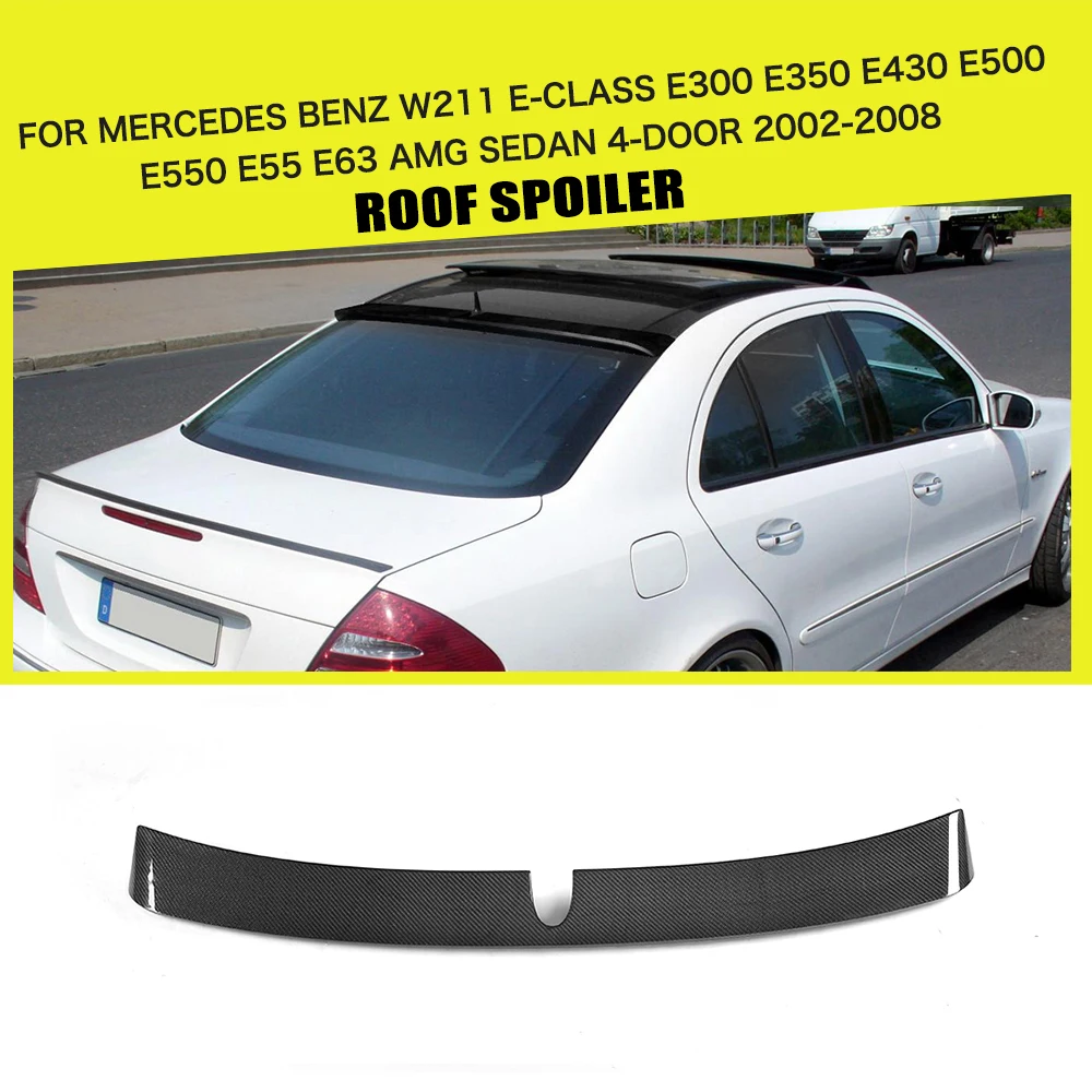 Углеродного волокна/frp зад спойлер на крыше автомобиля крыло губы для Mercedes Benz W211 E Class E300 E350 E430 E500 E55 E63 AMG седан 02-08